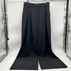 H&M Black Wide Leg Pants with Pleated Front